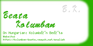 beata kolumban business card